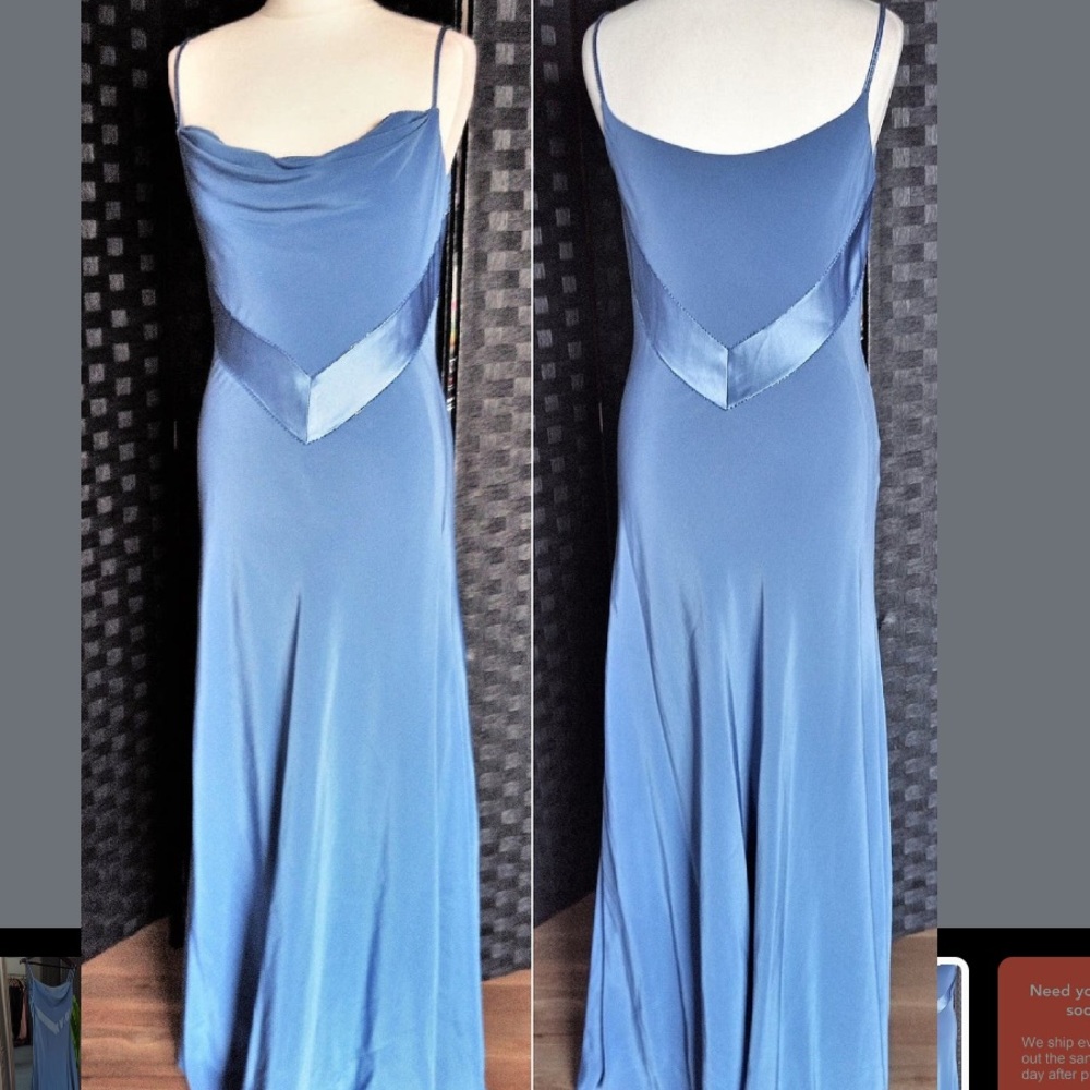 LONG SILK DETAILED ELEGANT SLIP PROM DRESS
